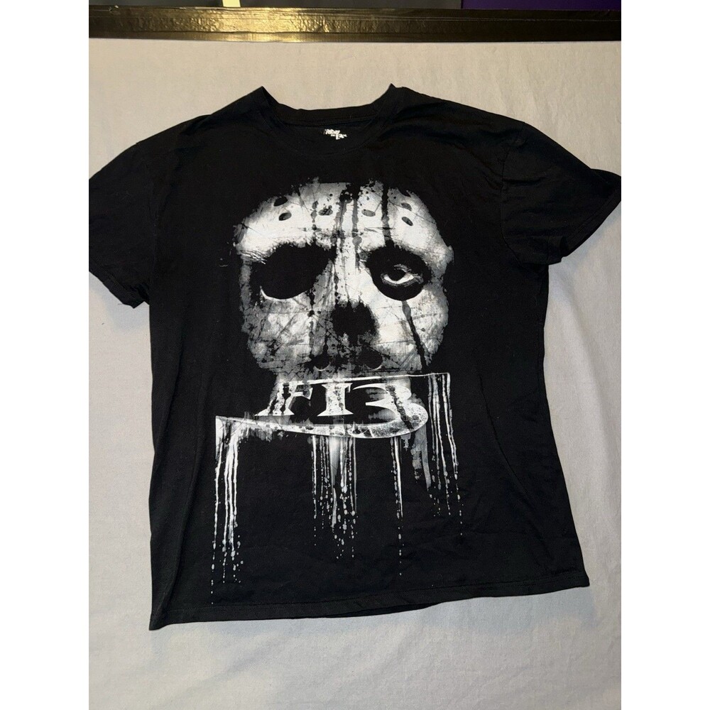 Friday the 13th Jason Mask Black Graphic T-Shirt 2XL - Movies